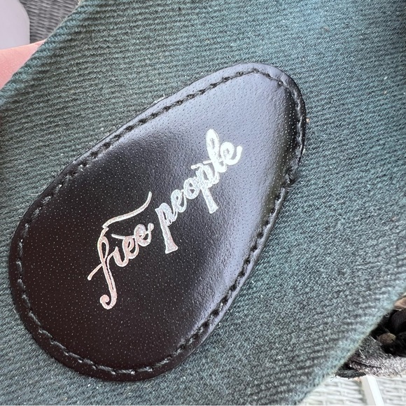 Free People Denali Woven Leather Braided Ankle Wrap Sandal Size 39 Black & Green - Picture 14 of 16